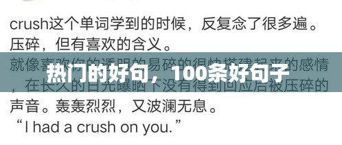 熱門(mén)的好句，100條好句子 