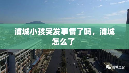 浦城小孩突發(fā)事情了嗎，浦城怎么了 