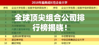 全球頂尖組合公司排行榜揭曉！