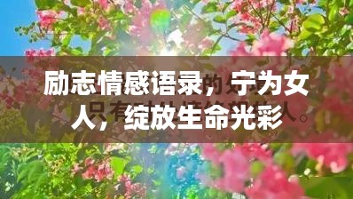 勵(lì)志情感語錄，寧為女人，綻放生命光彩